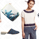 Pilcro Denim Joggers, $60 | Summertime Pouch, $22 | Billy Ella Brocade Slides, $37 | Feltwork Top, $37 | Loom Striped Skirt, $60
